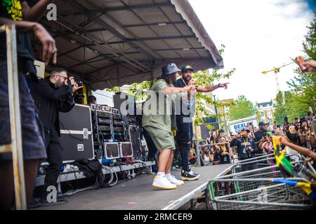 Londra, regno unito, 27/08/2023, Shaggy è stato uno degli artisti principali al Notting Hill Carnival di quest'anno esibendosi sui palcoscenici Saxon e Rampage. La performance arriva quando Shaggy pubblica la sua nuova canzone ispirata a soca con Kes chiamata Mood. Il Carnevale di Notting Hill è il secondo carnevale più grande del mondo e il più grande evento di strada d'Europa, che riunisce persone di tutte le origini per celebrare il variegato patrimonio di Londra. Foto Stock