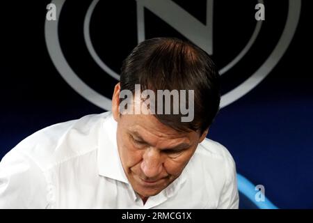 Napoli, Italia. 27 agosto 2023. Rudi Garcia allenatore del Napoli, durante la partita del campionato italiano di serie A tra Napoli e Sassuolo risultato finale, Napoli 2, Sassuolo 0, partita giocata allo stadio Diego Armando Maradona. Napoli, Italia, 27 agosto 2023. (Foto di Vincenzo Izzo/Sipa USA) credito: SIPA USA/Alamy Live News Foto Stock