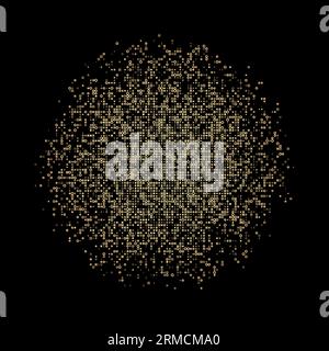 Accattivante sfondo della matrice geometrica in colori giallo/arancione. Illustrazione vettoriale circolare alla moda. Illustrazione Vettoriale