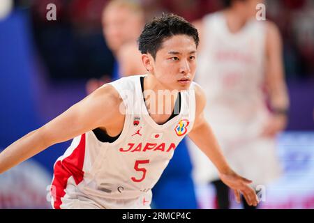 Yuki Kawamura (JPN), AGOSTO 27 2023 - Basket : FIBA Basketball World Cup 1st Round match tra il Giappone 98-88 Finlandia all'Okinawa Arena durante la FIBA Basketball World Cup 2023 a Okinawa, Giappone. (Foto di SportsPressJP/AFLO) Foto Stock