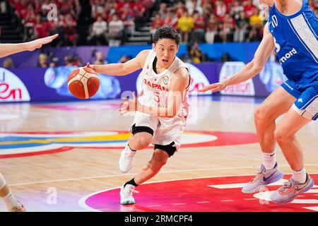 Yuki Kawamura (JPN), AGOSTO 27 2023 - Basket : FIBA Basketball World Cup 1st Round match tra il Giappone 98-88 Finlandia all'Okinawa Arena durante la FIBA Basketball World Cup 2023 a Okinawa, Giappone. Credito: SportsPressJP/AFLO/Alamy Live News Foto Stock