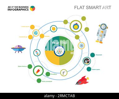 Modello di diapositiva Cosmonautics Concept Illustrazione Vettoriale