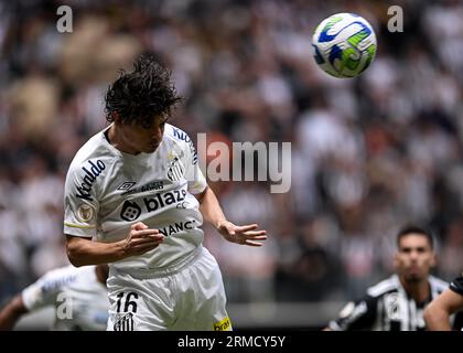 Belo Horizonte, Brasile. 27 agosto 2023. Arena MRV Dodo do Santos, durante la partita tra Atletico Mineiro e Santos, per il 21° round del Campionato brasiliano, all'Arena MRV, questa domenica, 27. 30761 (Gledston Tavares/SPP) credito: SPP Sport Press Photo. /Alamy Live News Foto Stock