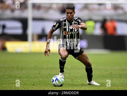 Belo Horizonte, Brasile. 27 agosto 2023. Pedrinho dell'Atletico Mineiro, durante la partita tra Atletico Mineiro e Santos, per la serie A brasiliana 2023, all'Arena MRV Stadium, a Belo Horizonte il 27 agosto. Foto: Gledston Tavares/DiaEsportivo/Alamy Live News Credit: DiaEsportivo/Alamy Live News Foto Stock