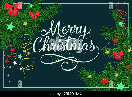 Buon Natale con ciuffi di agro Illustrazione Vettoriale