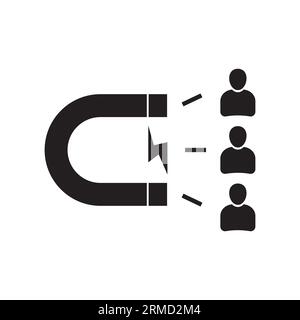 Icona attrazione utente. Semplice elemento creativo. Icona di attrazione utente monocromatica riempita per modelli, infografiche e banner Illustrazione Vettoriale