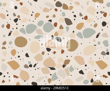 Motivo in pietra del terrazzo sfondo artistico vettoriale beige Illustrazione Vettoriale