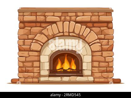 Camino in mattoni colorati, pietra naturale. Illustrazione Vettoriale