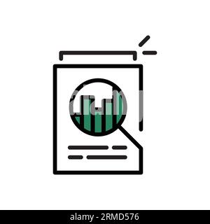 aumento finanziario o prestazioni dei dati icona. delineare l'elemento grafico del disegno del tratto della carta di tendenza semplice isolato su bianco. concetto di infor Illustrazione Vettoriale