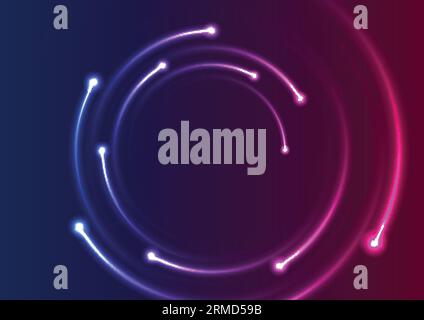 Colorate linee a spirale al neon sfondo futuristico astratto. Progettazione vettoriale Illustrazione Vettoriale
