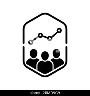 logo aziendale di successo come il lavoro di squadra. concetto di previsione dei costi e del valore o buon risultato. design grafico logotipo moderno e di tendenza semplice Illustrazione Vettoriale