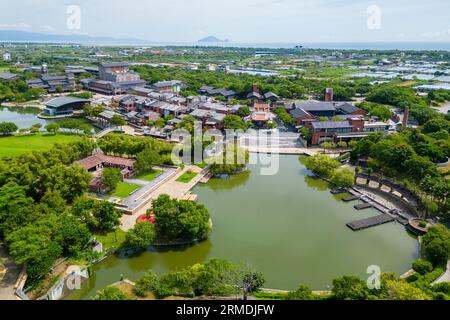 Vista aerea del Centro Nazionale per le Arti tradizionali situato nella contea di Yilan, Taiwan Foto Stock