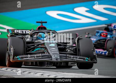 Zandvoort, Paesi Bassi. 28 agosto 2023. CIRCUITO ZANDVOORT, PAESI BASSI - AGOSTO 27: George Russell, Mercedes F1 F1 W14 durante il Gran Premio d'Olanda sul circuito Zandvoort domenica 27 agosto 2023 a Zandvoort, Paesi Bassi. (Foto di Michael Potts/BSR Agency) credito: BSR Agency/Alamy Live News Foto Stock