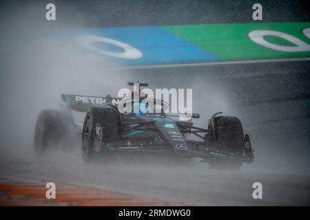 Zandvoort, Paesi Bassi. 28 agosto 2023. CIRCUITO ZANDVOORT, PAESI BASSI - AGOSTO 27: George Russell, Mercedes F1 F1 W14 durante il Gran Premio d'Olanda sul circuito Zandvoort domenica 27 agosto 2023 a Zandvoort, Paesi Bassi. (Foto di Michael Potts/BSR Agency) credito: BSR Agency/Alamy Live News Foto Stock