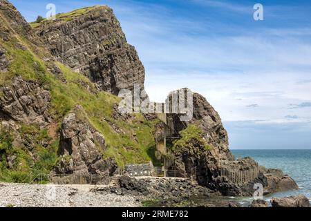 Entance, The Gobbins Cliff Path, Islandmagee, County Antrim, Northern Ireland, UK Foto Stock
