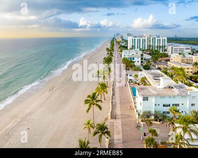 Vista panoramica aerea, Hollywood Beach, Miami, Florida Foto Stock