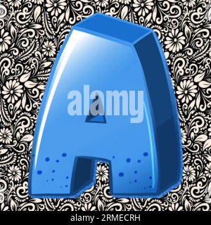 Alfabeto lettera maiuscola A , disegno lettera alfabetica, illustrazione lettera alfabetica, ultima illustrazione, illustrazione lettere, vettore alfabetico, vettore font Illustrazione Vettoriale