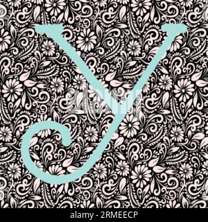 Lettera alfabetica Y, disegno lettera alfabetica, illustrazione lettera alfabetica, ultima immagine, illustrazione lettere, vettore alfabetico, vettore font Illustrazione Vettoriale