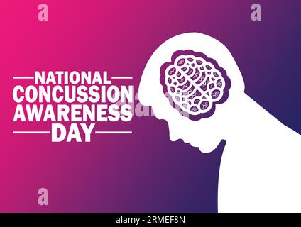 L'evento del calendario si celebra a settembre - giornata nazionale di sensibilizzazione alla commozione cerebrale. Illustrazione vettoriale. Adatto per biglietti d'auguri, poster e striscioni Illustrazione Vettoriale