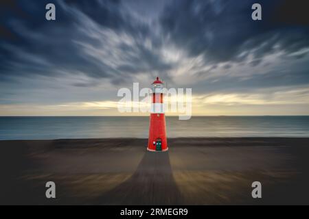 Faro (noorderhoofd) a Westkapelle, Zeeland, Paesi Bassi Foto Stock