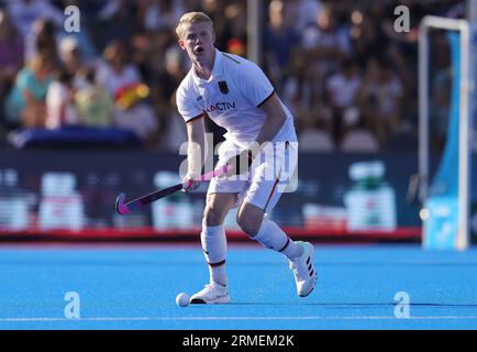 Monchengladbach, Deutschland. 21 agosto 2023. Firo : 08/21/2023 Hockey hockey su campo Euro 2023 uomini CAMPIONATI EUROPEI GERMANIA - Olanda azione singola Tom Grambusch, GER/dpa/Alamy Live News Foto Stock