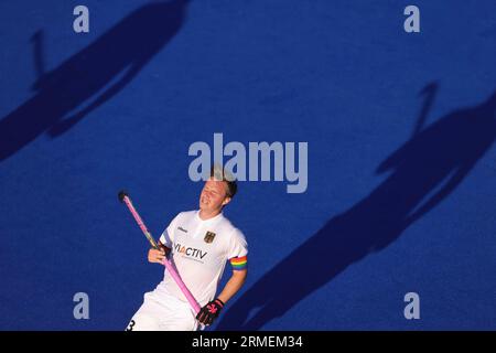 Monchengladbach, Deutschland. 21 agosto 2023. Firo : 08/21/2023 Hockey Field Hockey Euro 2023 maschile CAMPIONATI EUROPEI GERMANIA - Olanda Mats Grambusch, GER/dpa/Alamy Live News Foto Stock