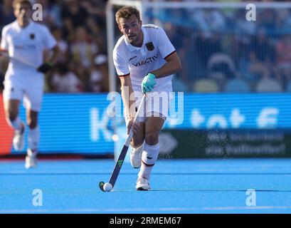 Monchengladbach, Deutschland. 21 agosto 2023. Firo : 21.08.2023 hockey su prato Euro 2023 uomini CAMPIONATI EUROPEI GERMANIA - Olanda azione singola Justus Weigand, GER/dpa/Alamy Live News Foto Stock