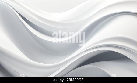 Minimalista 3D astratto sfondo bianco ondulato realistico Foto Stock