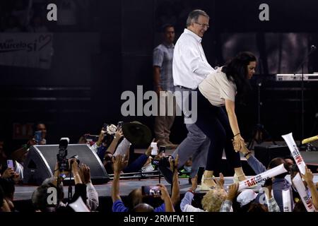 Non esclusiva: 27 agosto 2023, città del Messico, Messico: Il candidato per la candidatura alla presidenza del Messico per la rigenerazione Nazionale Moveme Foto Stock