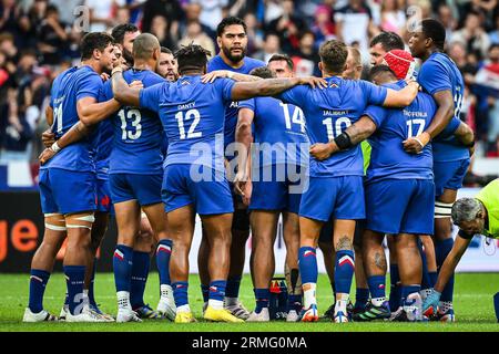 Saint-Denis, Francia, Francia. 27 agosto 2023. Squadra di Francia durante il match delle Summer Nations Series tra Francia e Australia allo Stade de France il 27 agosto 2023 a Saint-Denis vicino Parigi. (Immagine di credito: © Matthieu Mirville/ZUMA Press Wire) SOLO USO EDITORIALE! Non per USO commerciale! Foto Stock