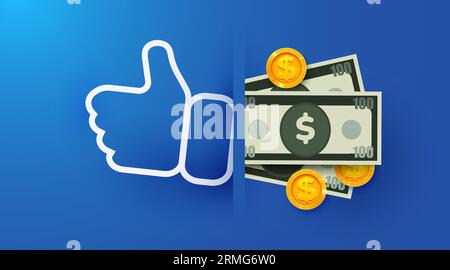 Simbolo dell'auto di carta e denaro. Concetto di noleggio o acquisto di un'auto. Illustrazione vettoriale Illustrazione Vettoriale