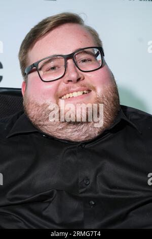 Londra, Regno Unito. 28 agosto 2023. Karl Oskar Asli ha fotografato alla UK Premiere of Good Boy tenutasi durante il Pigeon Shrine FrightFest 2023 al Cineworld Leicester Square. Foto di Julie Edwards Credit: JEP Celebrity Photos/Alamy Live News Foto Stock