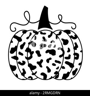 Illustrazione decorativa della zucca leopardata con ghepardo Illustrazione Vettoriale