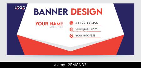 Banner Web a tema rosso e blu miniatura YouTube, copertina, modello di design, logo posizionabile colori accattivanti Illustrazione Vettoriale