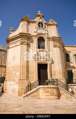 Chiesa di nostra Signora della Vittoria, prima chiesa costruita a la Valletta, Malta Foto Stock