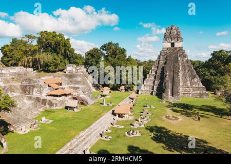 Tempio i, parte delle rovine di un'antica città maya nel parco archeologico di Tikal, Guatemala Foto Stock