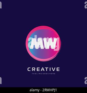 Logo iniziale con modello vettoriale colorato. Illustrazione Vettoriale