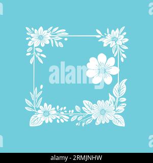 cornice floreale, illustrazione grafica a linee vettoriali circolari isolate Illustrazione Vettoriale