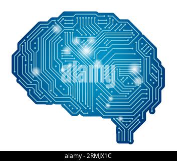 Illustrazione del concetto vettoriale di intelligenza artificiale isolata su uno sfondo bianco. Illustrazione Vettoriale
