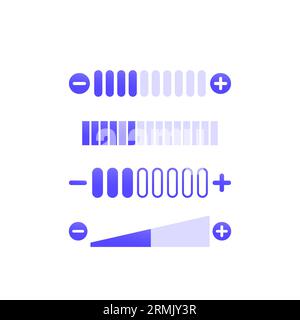 elementi vettoriali di controllo del volume per le app Illustrazione Vettoriale