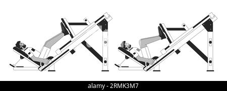 Costruzione muscolare con macchina per la stampa delle gambe illustrazione del punto vettoriale Illustrazione Vettoriale