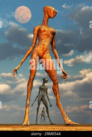 Alien Androids donna Foto Stock