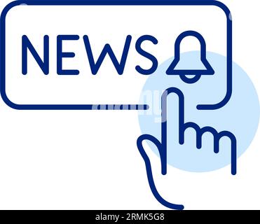 Iscriviti agli aggiornamenti sulle novità. Fare clic sul pulsante campana. Icona Pixel Perfect Illustrazione Vettoriale