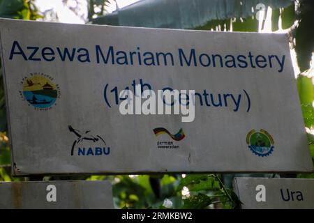 Azewa Mariam [Monastero Azwa Mariam] Monastero del XIV secolo Lago Tana, Etiopia Foto Stock