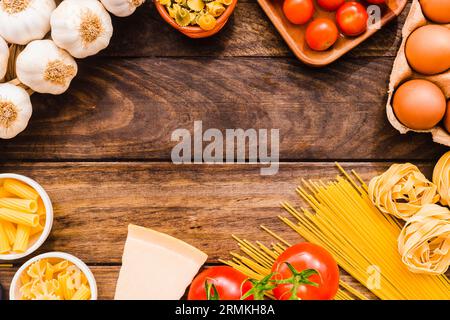 Ingredienti per la pasta da collezione Foto Stock