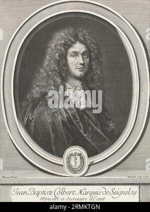 Jean-Baptiste Colbert, marchese di Seignelay (* 29. Agosto 1619 a Reims, † 6. War ein Französischer Staatsmann und der Begründer des Merkantilismus, Historisch, digital restaurierte Reproduktion von einer Vorlage aus der Vergangenheit / Jean-Baptiste Colbert, Marchese de Seignelay (* 29 agosto 1619 a Reims, † 6 settembre 1683 1683 a Parigi) è stato uno statista francese e fondatore del mercantilismo, riproduzione storica e digitalmente restaurata da un originale del passato Foto Stock