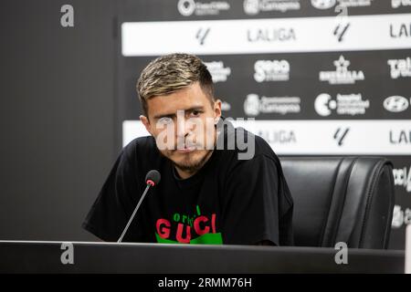 29/08/2023, il colombiano Juan Jose Narvaez, nuovo giocatore della squadra FC Cartagena, Estadio Cartagonova, Cartagena, regione di Murcia. Foto Stock