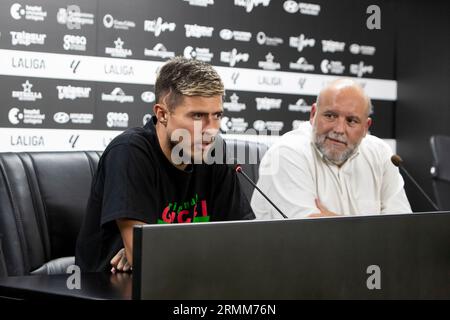 29/08/2023, il colombiano Juan Jose Narvaez, nuovo giocatore della squadra FC Cartagena, Estadio Cartagonova, Cartagena, regione di Murcia. Foto Stock