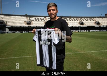 29/08/2023, il colombiano Juan Jose Narvaez, nuovo giocatore della squadra FC Cartagena, Estadio Cartagonova, Cartagena, regione di Murcia. Foto Stock