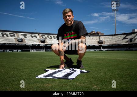 29/08/2023, il colombiano Juan Jose Narvaez, nuovo giocatore della squadra FC Cartagena, Estadio Cartagonova, Cartagena, regione di Murcia. Foto Stock